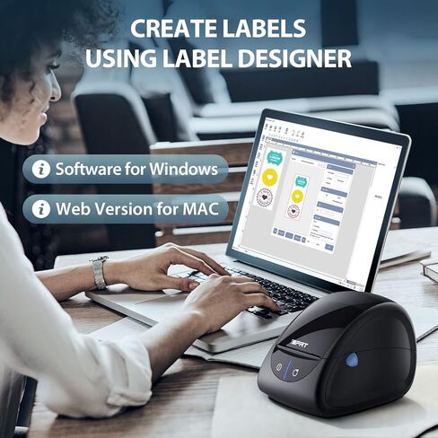 IDPRT THERMAL LABEL PRINTER SP310 - صانع الملصقات مع اكتشاف الملصقات التلقائية ، ودعم 1 "-3.15" عرض طباعة ، و Windows & Mac ، مناسب للباركود ، والعنوان ، والملء والتخزين للمنزل ، والمكتب والأعمال (متجددة) in Kuwait