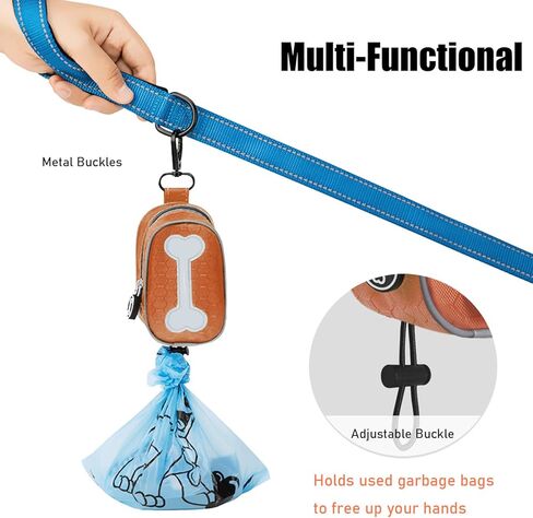 حامل كيس أنبوب الكلب للمقود ، موزع كيس نفايات الكلاب المحمولة ، حقيبة مقاومة للماء مع مقطع معدني ، أشرطة فيلكرو ومقطع مرن in Kuwait