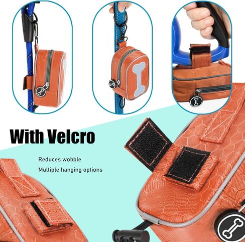 حامل كيس أنبوب الكلب للمقود ، موزع كيس نفايات الكلاب المحمولة ، حقيبة مقاومة للماء مع مقطع معدني ، أشرطة فيلكرو ومقطع مرن in Kuwait