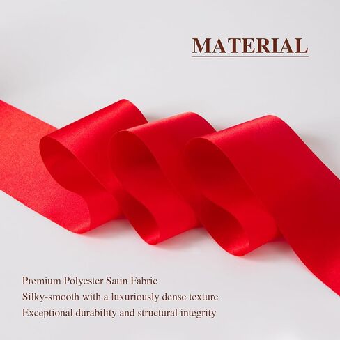 Q&J Fabric Co 3'' Wide Shiny Satin Ribbon 25 Yards/Roll Red Large Polyester Gift Wrap Ribbon Smooth for Crafts Bows Chair Sash Cake Bouquets Wedding Party Decoration Floral Sewing in Saudi Arabia