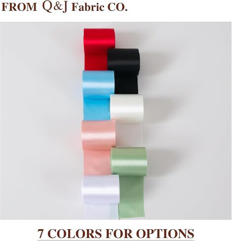 Q&J Fabric Co 3'' Wide Shiny Satin Ribbon 25 Yards/Roll Red Large Polyester Gift Wrap Ribbon Smooth for Crafts Bows Chair Sash Cake Bouquets Wedding Party Decoration Floral Sewing in Saudi Arabia