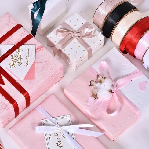 WRAPAHOLIC Ivory Double-Faced Satin Ribbon, 50 Yards x 1/2 Inch - Satin Polyester Ribbon Perfect for Gift Wrapping Birthday Wedding Party Decoration in Saudi Arabia
