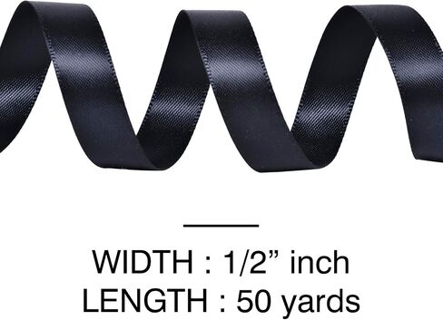 WRAPAHOLIC Ivory Double-Faced Satin Ribbon, 50 Yards x 1/2 Inch - Satin Polyester Ribbon Perfect for Gift Wrapping Birthday Wedding Party Decoration in Saudi Arabia