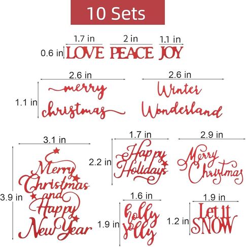 10 مجموعات عيد الميلاد كلمات يموت قطع لبطاقات جعل عيد ميلاد سعيد تحيات عيد ميلاد سعيد أحب السلام فرحة دعها الثلج الشتاء العجائب متشكيلة قطع يموت لورق سكرابوكينغ حرفة in Kuwait