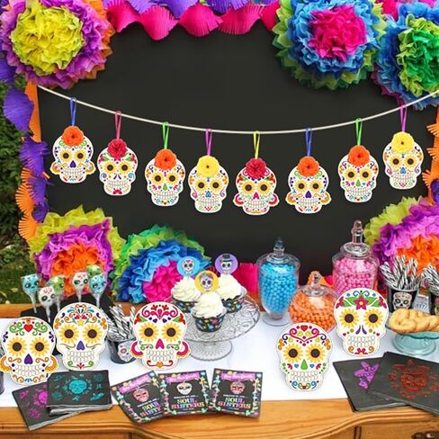 Fennoral 10 Pack Day of the Dead Craft Kits للأطفال تجعلك تملك Sugar Skull De de Los Muertos Ornament DIY تلوين الفنون والحرف الخشبية لصالح عيد الهالوين الإمدادات الزخرفية المكسيكية in Kuwait