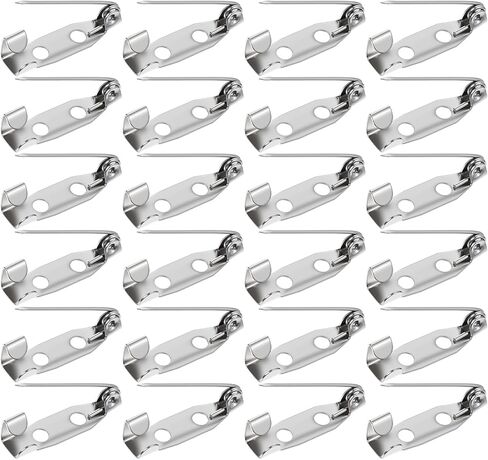 200pcs Brooch Pin Backs, 20mm Silver Safety Bar Pins for Crafts, Metal Flat Back Locking Clasp for DIY Jewelry Making Badge Name Tag Tie Tacks Citation in Kuwait