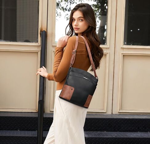 CLUCI Crossbody Bags for Women Leather Purse Travel Vacation Triple Pockets Vintage Handbags Shoulder Bags in Kuwait