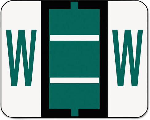 Smead 67093 A-Z Color-Coded Bar-Style End Tab Labels, Letter W, Dark Green, 500/roll in Saudi Arabia
