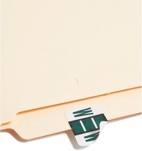 Smead 67093 A-Z Color-Coded Bar-Style End Tab Labels, Letter W, Dark Green, 500/roll in Saudi Arabia