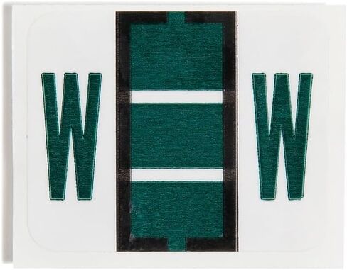 Smead 67093 A-Z Color-Coded Bar-Style End Tab Labels, Letter W, Dark Green, 500/roll in Saudi Arabia
