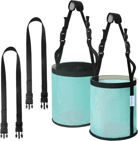 Horse Feed Bag 2 Pcs, Mesh Feed Bags for Horses, Muzzle Feedbag for Feeding Grain, Anti-Spill Design Feeder, Soft Neck Pad Nose Pad, Universal Fit (Mint, Pack of 2) in Kuwait