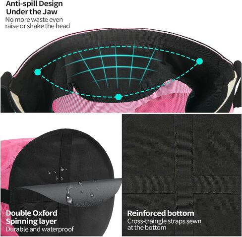 Horse Feed Bag 2 Pcs, Mesh Feed Bags for Horses, Muzzle Feedbag for Feeding Grain, Anti-Spill Design Feeder, Soft Neck Pad Nose Pad, Universal Fit (Mint, Pack of 2) in Kuwait