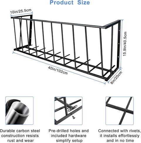 Hay Rack, 40’’ Hay Feeder Wall Mount, 25 Gallon Capacity Easy Install & No Wast Design Metal Corner Hay Feeder for Goat, Idea for Sheep, Livestock Feeders Hanging Indoor/Outdoor in Saudi Arabia