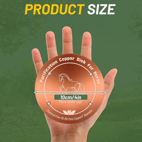 Copper Disk for Horse Drinking Waterer Bowl|4-inch Diameter,0.6mm Thick|99.99% Pure Copper Disc|Automatic Horse Waterer Feeder Purification Disk with 4 Point Support|Purify Water All Year Round in Saudi Arabia