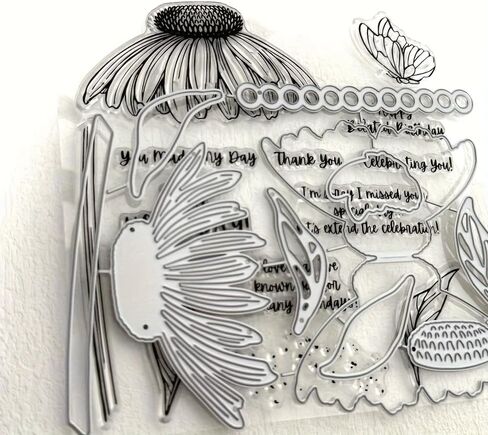 مجموعة موت Sunflower Stamp ، طوابع واضحة وقطع المعادن يموت لألبوم DIY Scrapbooking ألبوم الزخرفة ، الحرف لصنع البطاقات DIY in Kuwait