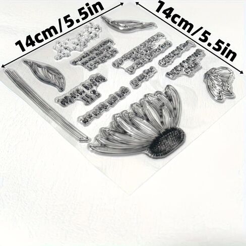 مجموعة موت Sunflower Stamp ، طوابع واضحة وقطع المعادن يموت لألبوم DIY Scrapbooking ألبوم الزخرفة ، الحرف لصنع البطاقات DIY in Kuwait