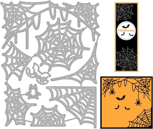 GLOBLELAND Halloween Spider Web Cutting Dies for DIY Scrapbooking Metal Halloween Bat Die Cuts Embossing Stencils Template for Paper Card Making Decoration Album Craft Decor in Saudi Arabia