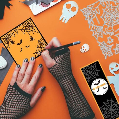 GLOBLELAND Halloween Spider Web Cutting Dies for DIY Scrapbooking Metal Halloween Bat Die Cuts Embossing Stencils Template for Paper Card Making Decoration Album Craft Decor in Saudi Arabia