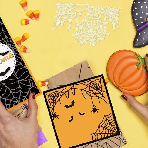 GLOBLELAND Halloween Spider Web Cutting Dies for DIY Scrapbooking Metal Halloween Bat Die Cuts Embossing Stencils Template for Paper Card Making Decoration Album Craft Decor in Saudi Arabia