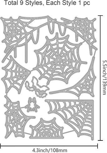 GLOBLELAND Halloween Spider Web Cutting Dies for DIY Scrapbooking Metal Halloween Bat Die Cuts Embossing Stencils Template for Paper Card Making Decoration Album Craft Decor in Saudi Arabia