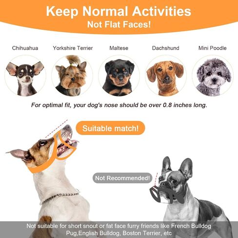 Mesh Dog Muzzles for Small Dogs Breathable Nylon Muzzle for Small Medium Sized and Short Snout Dogs Puppy Muzzle Prevents Biting Adjustable Dog Mouth Cover (S) in Saudi Arabia
