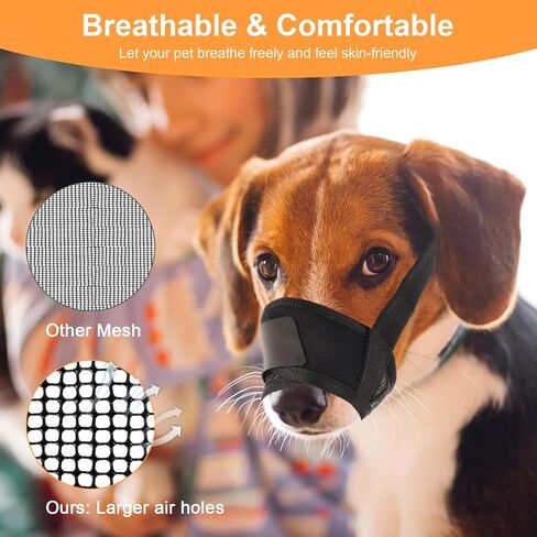 Mesh Dog Muzzles for Small Dogs Breathable Nylon Muzzle for Small Medium Sized and Short Snout Dogs Puppy Muzzle Prevents Biting Adjustable Dog Mouth Cover (S) in Saudi Arabia