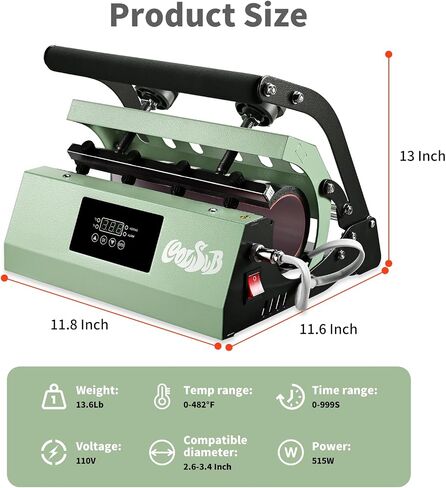 Tumbler Heat Press Machine, Mug Press Machine for 20oz 30oz, Sublimation Blank Skinny Tumbler Glass Jar Can 11-16oz Mugs, Heat Transfer Print for Sublimation Tumblers, Cups, Mugs Hot Pink in Saudi Arabia