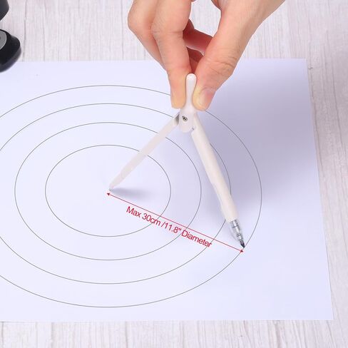 PATIKIL Compass for Geometry, Metal Compass with Extra Leads and Eraser Geometry Math Drafting Drawing Measuring Tools for Classroom Office Supplies, White in Saudi Arabia