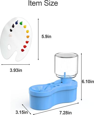 Paint Brush Cleaners, with Paint Palette and Brush Holder for Watercolor/Oil Acrylic and Water-Based Paints, Portable Paint Station & Rinsing Tool,Gift for Kids/Adults/Artist/Beginners Blue in Saudi Arabia