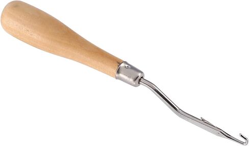 Wooden Handled Crochet Needle Carpet Repair Sealing Crochet, Crochet Latch Latch Hook Tool for Rugs Cushions and Hair Braids in Saudi Arabia