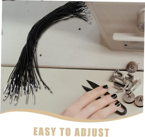 Osaladi 50pcs حبال قابلة للتعديل مع نهايات معدنية لأحزمة قناع الوجه Cosplay Bookbay Binding and Craft Provesse Band Proposile Band in Kuwait