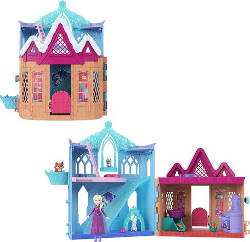 Mattel Disney Frozen Elsa Small Doll Playset w/ 10 Play Areas, 3 Animal Friends & 8 Accy, Storytime Stackers, Inspired by Animals of Arendelle in Saudi Arabia