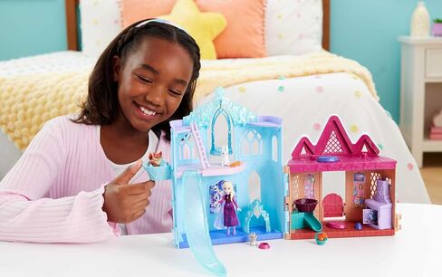 Mattel Disney Frozen Elsa Small Doll Playset w/ 10 Play Areas, 3 Animal Friends & 8 Accy, Storytime Stackers, Inspired by Animals of Arendelle in Saudi Arabia