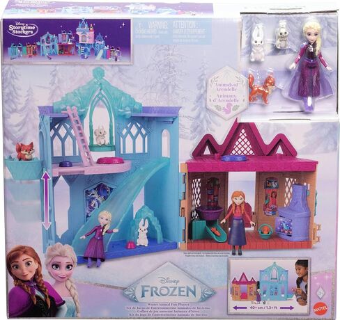 Mattel Disney Frozen Elsa Small Doll Playset w/ 10 Play Areas, 3 Animal Friends & 8 Accy, Storytime Stackers, Inspired by Animals of Arendelle in Saudi Arabia