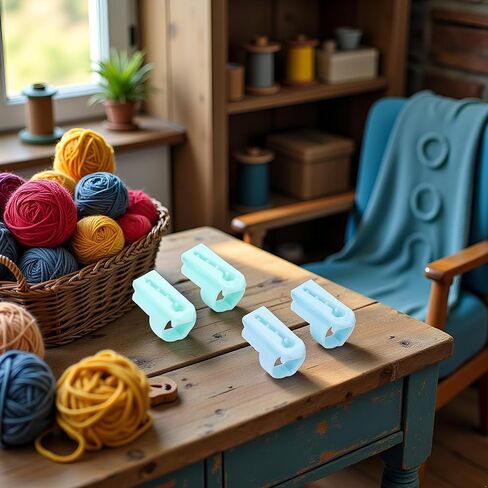 4Pcs Guides Sewing Accessories Wool Sweater Knitting Tool Yarn Guides Finger Splitter Thimble Ring,Practical Design and Durable, Sewing Thimbles (Blue and Green) in Saudi Arabia