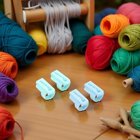 4Pcs Guides Sewing Accessories Wool Sweater Knitting Tool Yarn Guides Finger Splitter Thimble Ring,Practical Design and Durable, Sewing Thimbles (Blue and Green) in Saudi Arabia