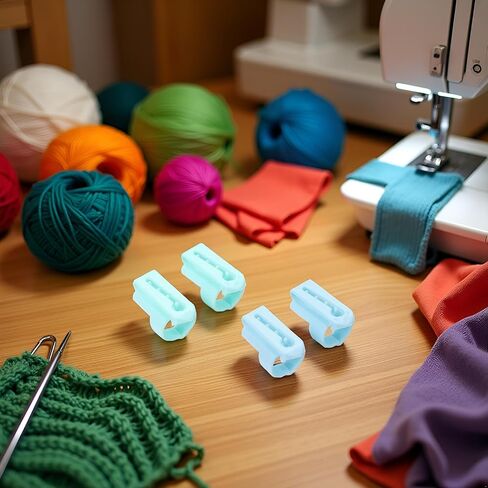 4Pcs Guides Sewing Accessories Wool Sweater Knitting Tool Yarn Guides Finger Splitter Thimble Ring,Practical Design and Durable, Sewing Thimbles (Blue and Green) in Saudi Arabia