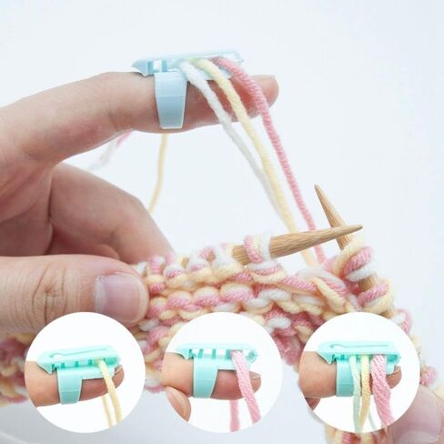 4Pcs Guides Sewing Accessories Wool Sweater Knitting Tool Yarn Guides Finger Splitter Thimble Ring,Practical Design and Durable, Sewing Thimbles (Blue and Green) in Saudi Arabia