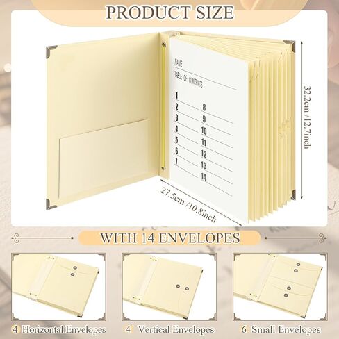 Marspark Important Document Organizer with Labels, Expanding File Folder, Family Document Organizer Binder for Important Papers, Letters, Photos, Passports(Black) in Saudi Arabia
