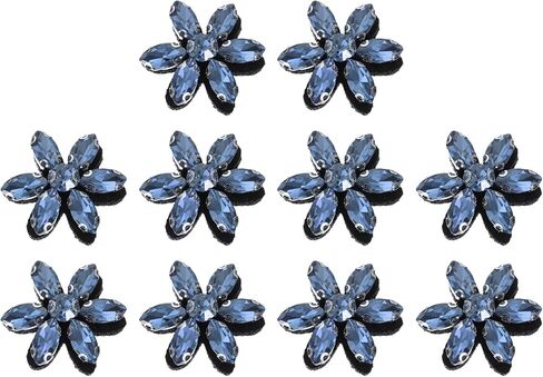 uxcell 10Pcs Handmade Flower Beaded Patches, Glass Crystal Appliques Embroidery Sewing Beaded Flower Applique Patch for Dress Bags Headband Decor, Multicolor in Saudi Arabia