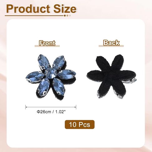 uxcell 10Pcs Handmade Flower Beaded Patches, Glass Crystal Appliques Embroidery Sewing Beaded Flower Applique Patch for Dress Bags Headband Decor, Multicolor in Saudi Arabia