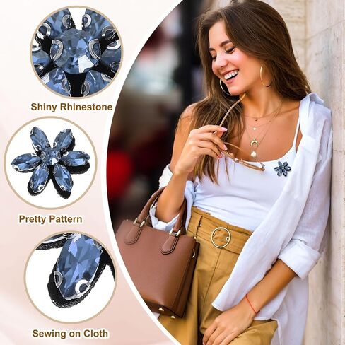 uxcell 10Pcs Handmade Flower Beaded Patches, Glass Crystal Appliques Embroidery Sewing Beaded Flower Applique Patch for Dress Bags Headband Decor, Multicolor in Saudi Arabia