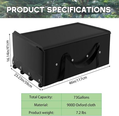 Abbylike Oxford Waterproof Rolling Hay Bale Bag 4 Heavy Duty Wheels 46 x 23 x 16 Inch Extra Large Breathable Hay Storage Container for Horses for Storage Transport and competitions(Simple Style) in Saudi Arabia