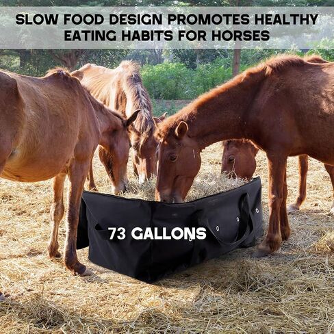 Abbylike Oxford Waterproof Rolling Hay Bale Bag 4 Heavy Duty Wheels 46 x 23 x 16 Inch Extra Large Breathable Hay Storage Container for Horses for Storage Transport and competitions(Simple Style) in Saudi Arabia