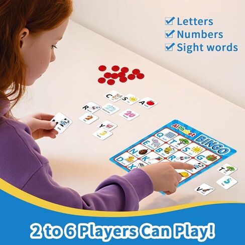 لعبة Alphabet Bingo لعبة ورسالة وأرقام وكلات مشهورة ألعاب Bingo Board للأطفال الصغار ، ABC و 123 ألعاب تعليمية للأطفال ، أنشطة التعلم في مرحلة ما قبل المدرسة ، ألعاب مطابقة الأسرة in Kuwait