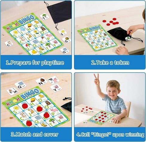 لعبة Alphabet Bingo لعبة ورسالة وأرقام وكلات مشهورة ألعاب Bingo Board للأطفال الصغار ، ABC و 123 ألعاب تعليمية للأطفال ، أنشطة التعلم في مرحلة ما قبل المدرسة ، ألعاب مطابقة الأسرة in Kuwait