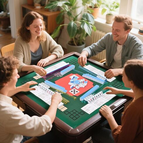 رفوف Mahjong مع دافعين ، ورفاق البلاط Mahjong الكل في واحد مع 3 درجات ، مجموعة من البلاط الأمريكي الحديث من 4 (أبيض) in Kuwait