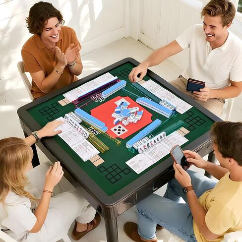 رفوف Mahjong مع دافعين ، ورفاق البلاط Mahjong الكل في واحد مع 3 درجات ، مجموعة من البلاط الأمريكي الحديث من 4 (أبيض) in Kuwait