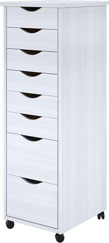 Adeptus Original Roll Cart, Solid Wood, 6+2 Drawer Narrow Drawers Roll Carts, White in Kuwait
