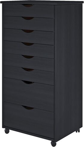 Adeptus Original Roll Cart, Solid Wood, 6+2 Drawer Narrow Drawers Roll Carts, White in Kuwait